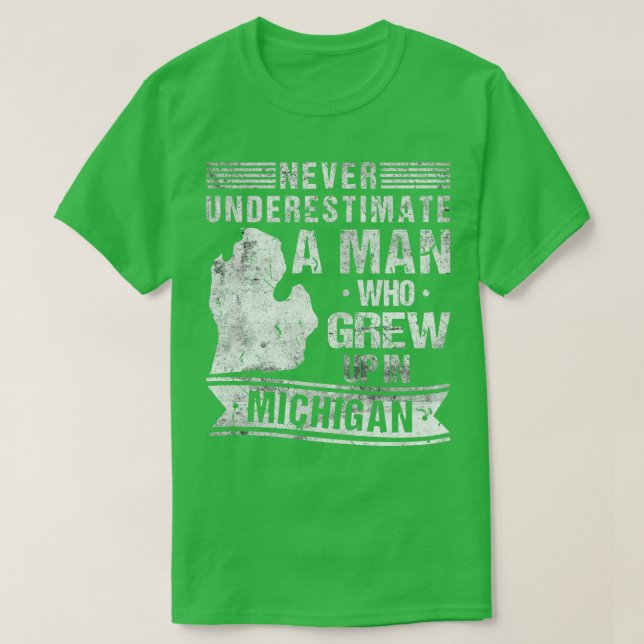 Vintage Michigan Map T-Shirt (Design Front)
