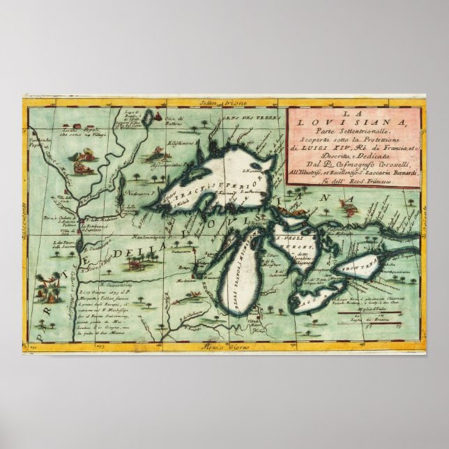 Vintage Michigan Region Map Poster (Front)