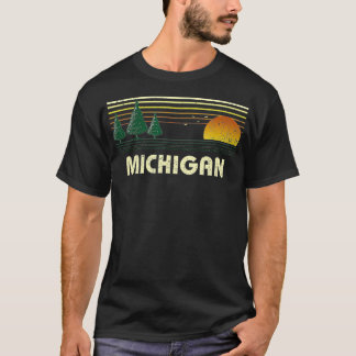 Vintage Michigan Sunset State Travel Souvenir  T-Shirt