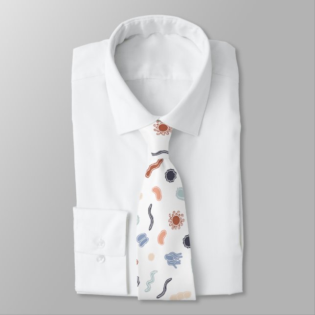 Vintage Microbiology - White Outlines on White Tie (Tied)