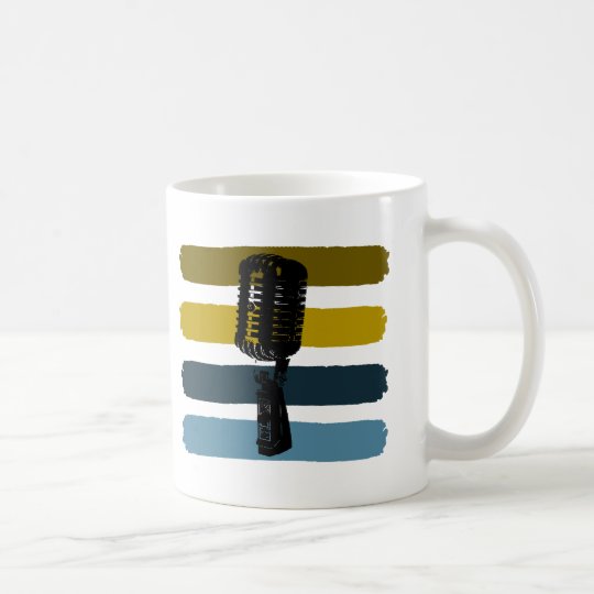 Vintage Microphone and Stripes Mug