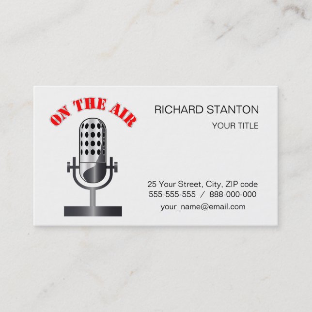 Vintage microphone business card (Front)