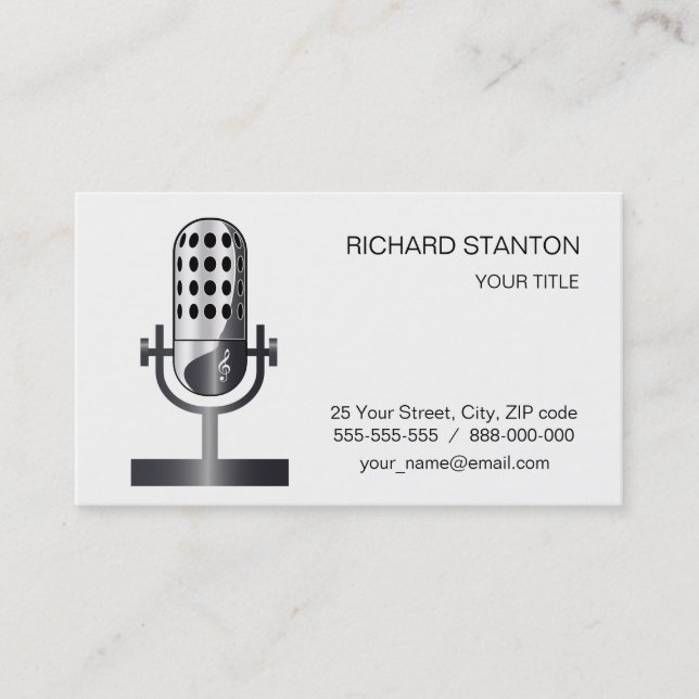 Vintage microphone business card (Front)