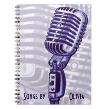 Vintage Microphone Personalised Lyric Book