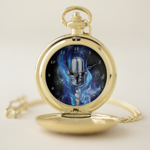 Vintage Microphone Pocket Watch