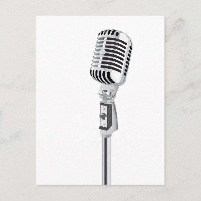 Vintage microphone postcard (Front)
