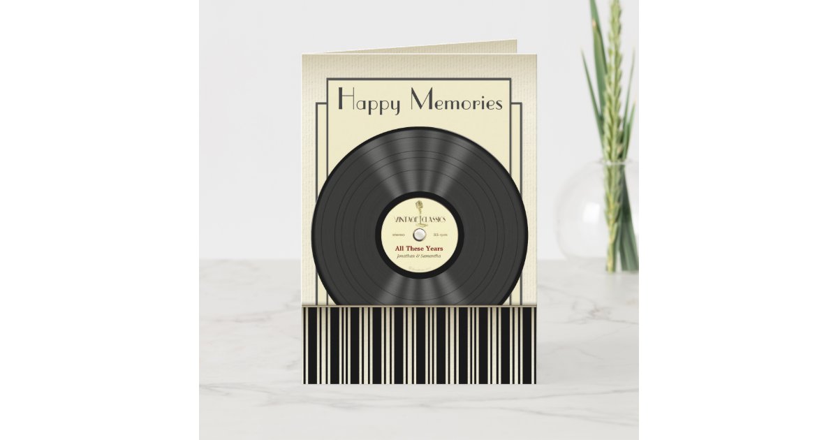 Vintage Microphone Vinyl Record Personalised Cards | Zazzle.co.uk