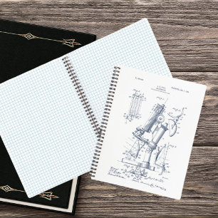 Vintage Microscope Patent Illustration Graph Notebook