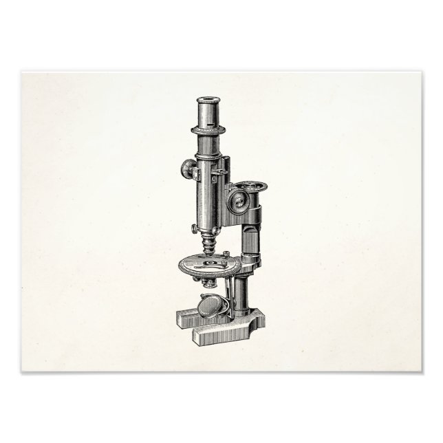 Vintage Microscopes Old Antique Science Microscope Photo Print (Front)