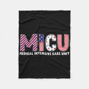 Vintage Micu Nurse Us Flag Patriotic 4th Of July P Fleece Blanket