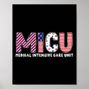 Vintage Micu Nurse Us Flag Patriotic 4th Of July P Poster