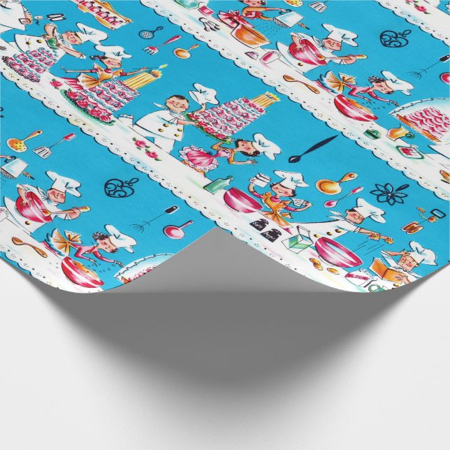 Vintage Mid Century 1950s Birthday Wrapping Paper (Corner)