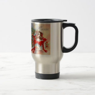 Vintage Mid Century Beautiful Baby Boston Terrier Travel Mug