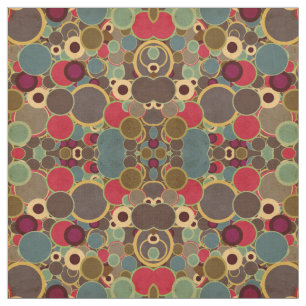Vintage Mid-Century Circles Pattern Fabric