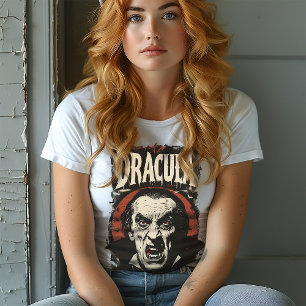 Vintage Mid Century Gothic Retro Dracula Halloween T-Shirt