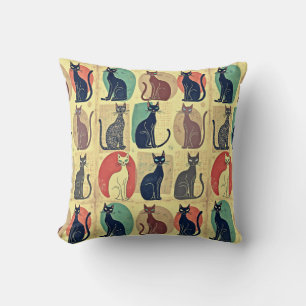 Vintage Mid-Century Modern Cats Cushion