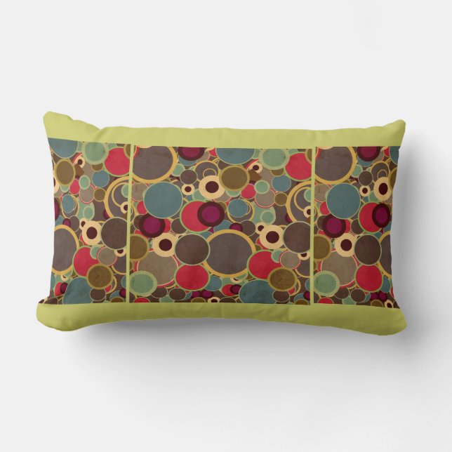 Vintage, Mid-Century Modern Circles Lumbar Cushion (Front)