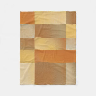 Vintage Mid Century Modern Orange Brown Gold Small Fleece Blanket