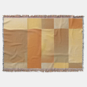 Vintage Mid Century Modern Orange Brown Gold Throw Blanket