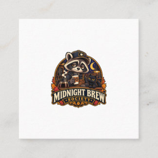 Vintage Midnight Brew Racoon Coffee Society Retro Appointment Card