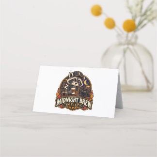 Vintage Midnight Brew Racoon Coffee Society Retro Loyalty Card