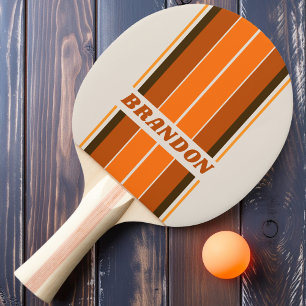 Vintage Midnight Sunrise Board Stripes with Name Ping Pong Paddle