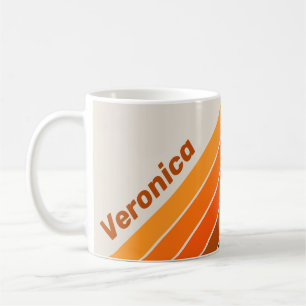Vintage Midnight Sunrise Stripes with Name Coffee Mug