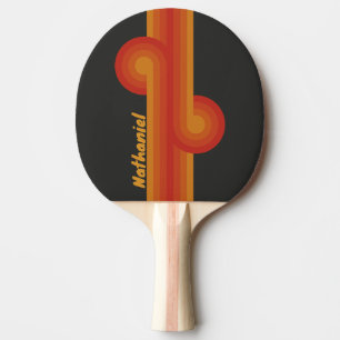 Vintage Midnight Sunset Loop with Name Ping Pong Paddle