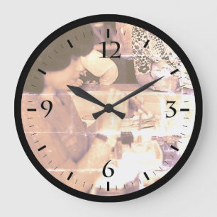 Vintage Mie Mikimoto island cultured pearls shop P Large Clock