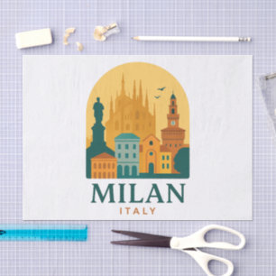 Vintage Milan Italy Tissue Paper – Retro Duomo 