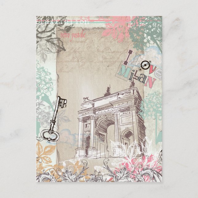 Vintage Milan Postcard (Front)