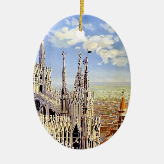 Vintage Milano Ceramic Tree Decoration (Front)