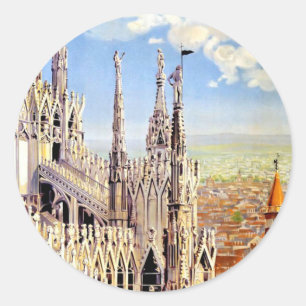 Vintage Milano Travel Classic Round Sticker