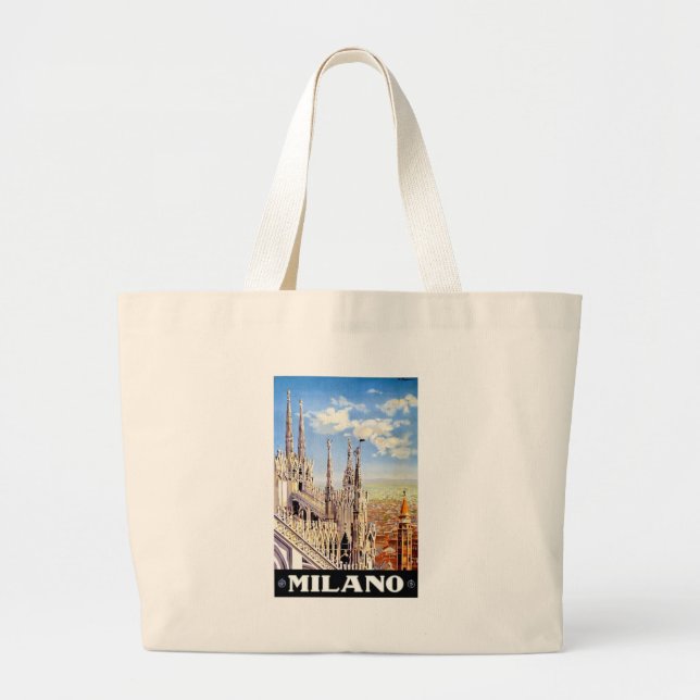 Vintage Milano Travel Large Tote Bag (Front)