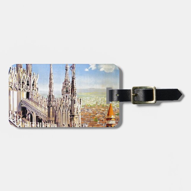 Vintage Milano Travel Luggage Tag (Front Horizontal)