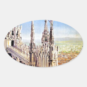 Vintage Milano Travel Oval Sticker