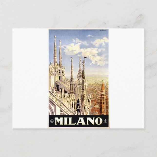 Vintage Milano Travel Postcard (Front)