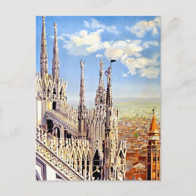 Vintage Milano Travel Postcard (Front)