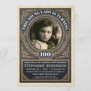 Vintage Milestone Birthday Invitations Your Photo