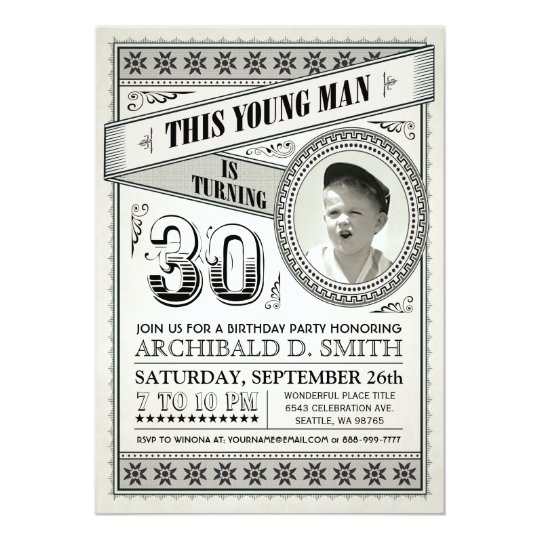 vintage milestone birthday invitations your photo zazzle co uk