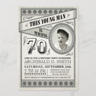 Vintage Milestone Birthday Invitations Your Photo