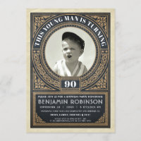 Vintage Milestone Birthday Invitations Your Photo