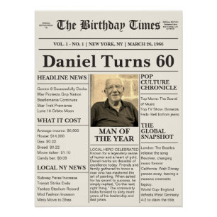 Vintage Milestone Birthday Newspaper - Custom Year Poster