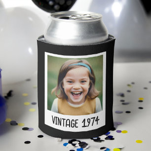 Vintage Milestone Birthday Photo Keepsake Can Cooler