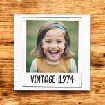 Vintage Milestone Birthday Photo Keepsake Napkin<br><div class="desc">Add a touch of nostalgia to your celebration with Vintage Milestone Birthday Photo Keepsake Napkins. Featuring a charming vintage design, these napkins can be personalised with a favourite photo and birthday details, making them a unique and memorable addition to your event. Crafted from high-quality, absorbent material, they are perfect for...</div>