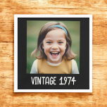 Vintage Milestone Birthday Photo Keepsake Napkin<br><div class="desc">Add a touch of nostalgia to your celebration with Vintage Milestone Birthday Photo Keepsake Napkins. Featuring a charming vintage design, these napkins can be personalised with a favourite photo and birthday details, making them a unique and memorable addition to your event. Crafted from high-quality, absorbent material, they are perfect for...</div>
