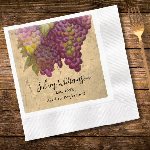 Vintage Milestone Birthday Wine Country Themed Napkin