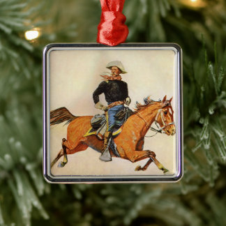 Vintage Military, A Cavalry Officer by Remington Metal Tree Decoration