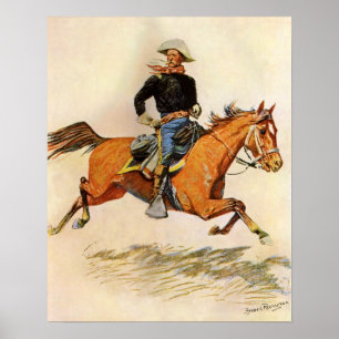 Vintage Military, A Cavalry Officer by Remington Poster