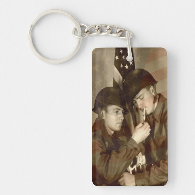 Vintage Military Acrylic Keychain (Front)